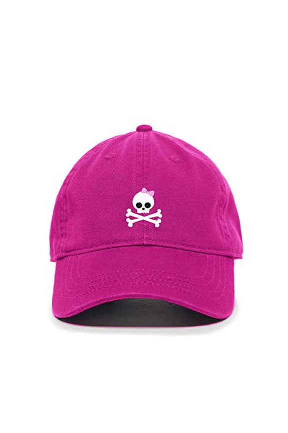 Girl Skull Baseball Cap Embroidered Cotton Adjustable Dad Hat
