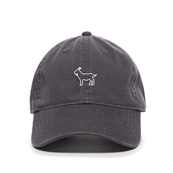 Tech Design Goat Baseball Cap Embroidered Cotton Adjustable Dad Hat Charcoal