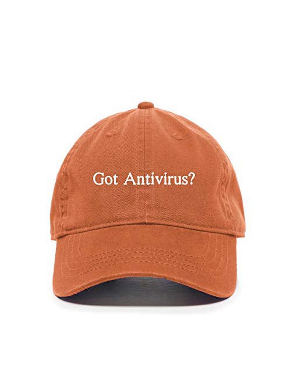 Got Antivirus? Baseball Cap Embroidered Cotton Adjustable Dad Hat Orange