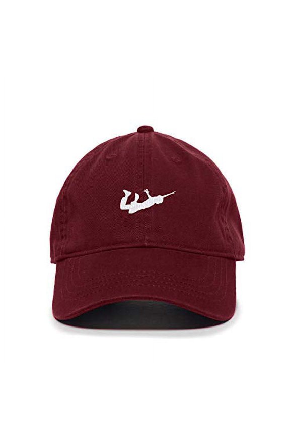 Guy Flying Baseball Cap Embroidered Cotton Adjustable Dad Hat Burgundy