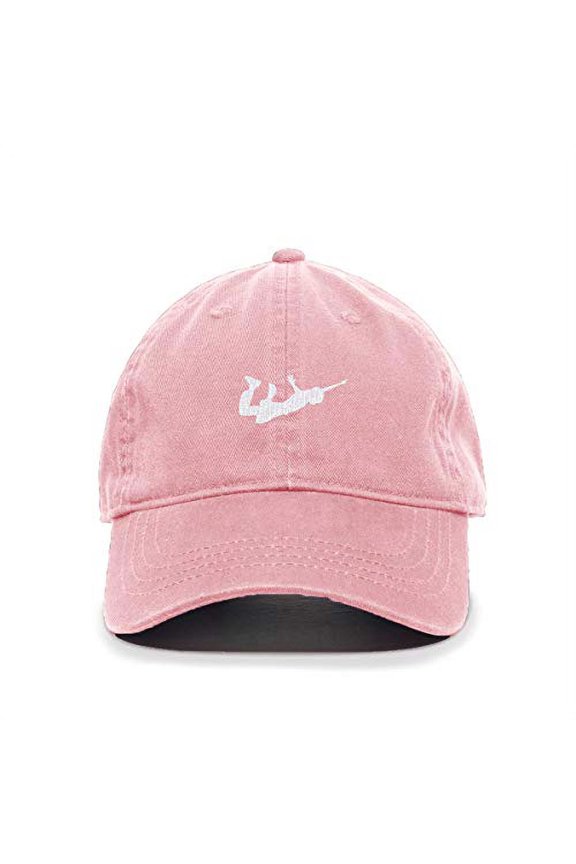 Guy Flying Baseball Cap Embroidered Cotton Adjustable Dad Hat Light Pink