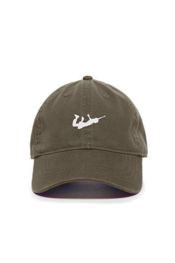 Guy Flying Baseball Cap Embroidered Cotton Adjustable Dad Hat Olive