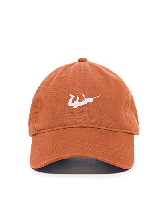 Guy Flying Baseball Cap Embroidered Cotton Adjustable Dad Hat Orange