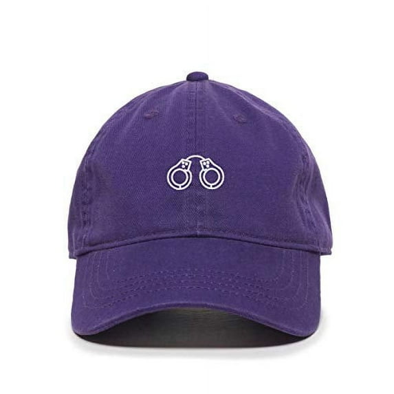 Tech Design Handcuffs Baseball Cap Embroidered Cotton Adjustable Dad Hat Purple