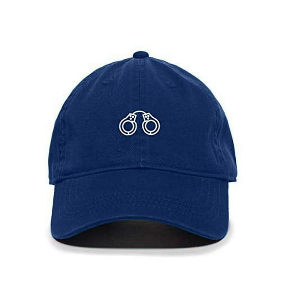 Tech Design Handcuffs Baseball Cap Embroidered Cotton Adjustable Dad Hat Royal Blue