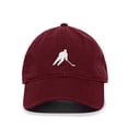 thumbnail image 1 of Tech Design Hockey Player Baseball Cap Embroidered Cotton Adjustable Dad Hat Burgundy, 1 of 1