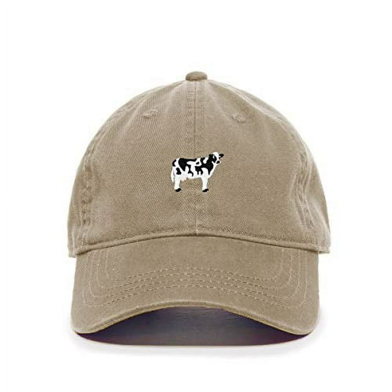 Tech Design Holstein Dairy Cow Baseball Cap Embroidered Cotton Adjustable Dad Hat Khaki