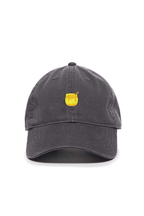 Honey Pot Baseball Cap Embroidered Cotton Adjustable Dad Hat Charcoal