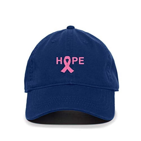 Tech Design Hope with Ribbon Baseball Cap Embroidered Cotton Adjustable Dad Hat Royal Blue