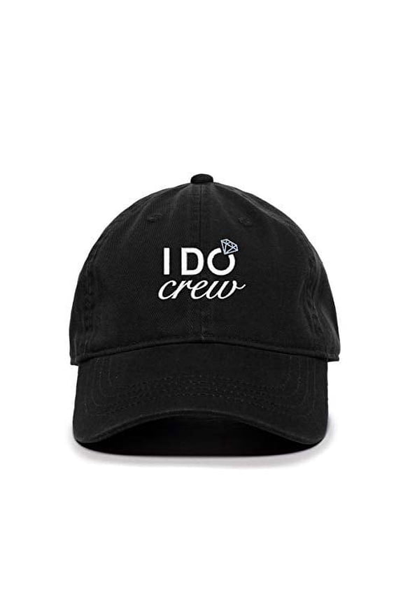 I Do Crew Baseball Cap Embroidered Cotton Adjustable Dad Hat Black
