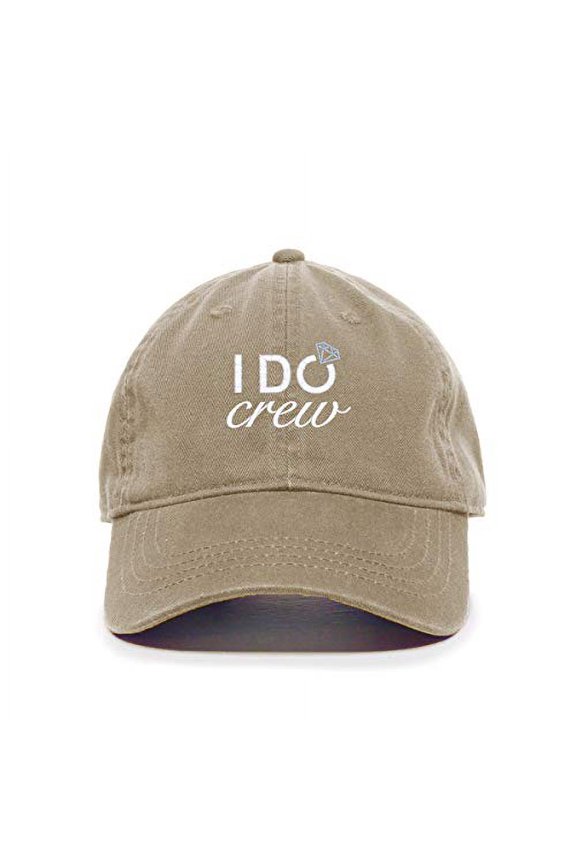 I Do Crew Baseball Cap Embroidered Cotton Adjustable Dad Hat Khaki