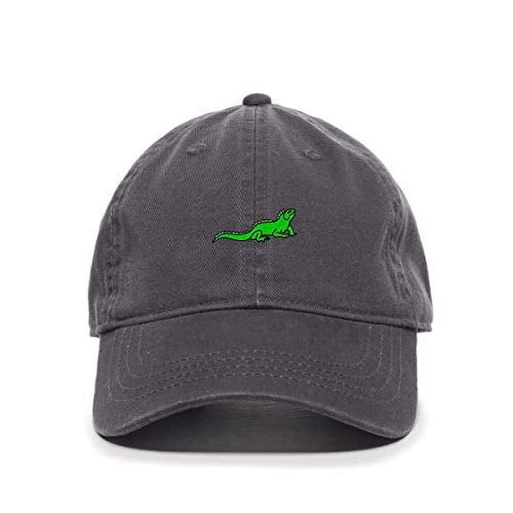 Tech Design Iguana Baseball Cap Embroidered Cotton Adjustable Dad Hat Charcoal