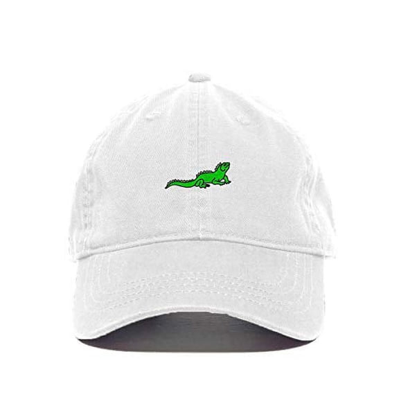 Tech Design Iguana Baseball Cap Embroidered Cotton Adjustable Dad Hat White