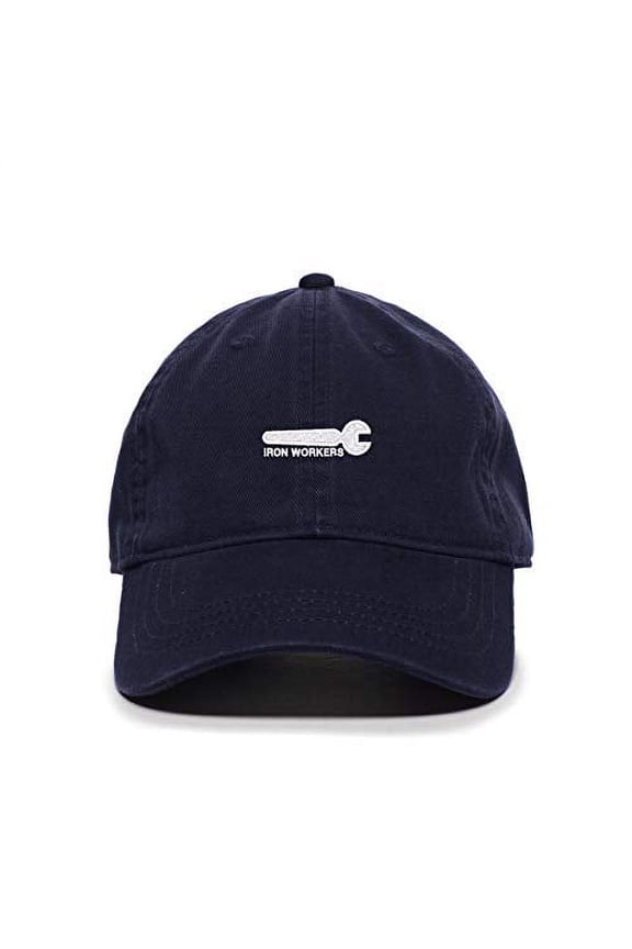 Iron Workers Baseball Cap Embroidered Cotton Adjustable Dad Hat Navy