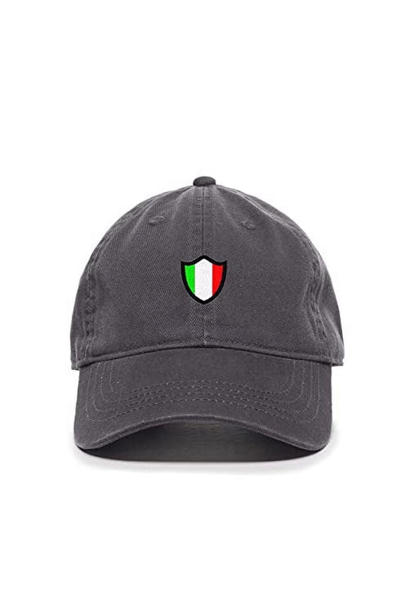 Italy Italian Flag Baseball Cap Embroidered Cotton Adjustable Dad Hat Charcoal