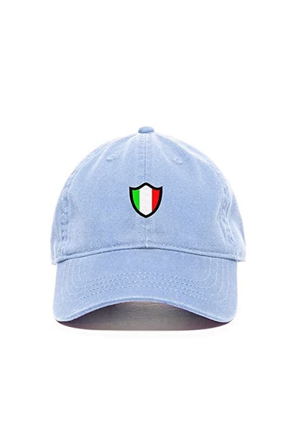 Italy Italian Flag Baseball Cap Embroidered Cotton Adjustable Dad Hat Light Blue