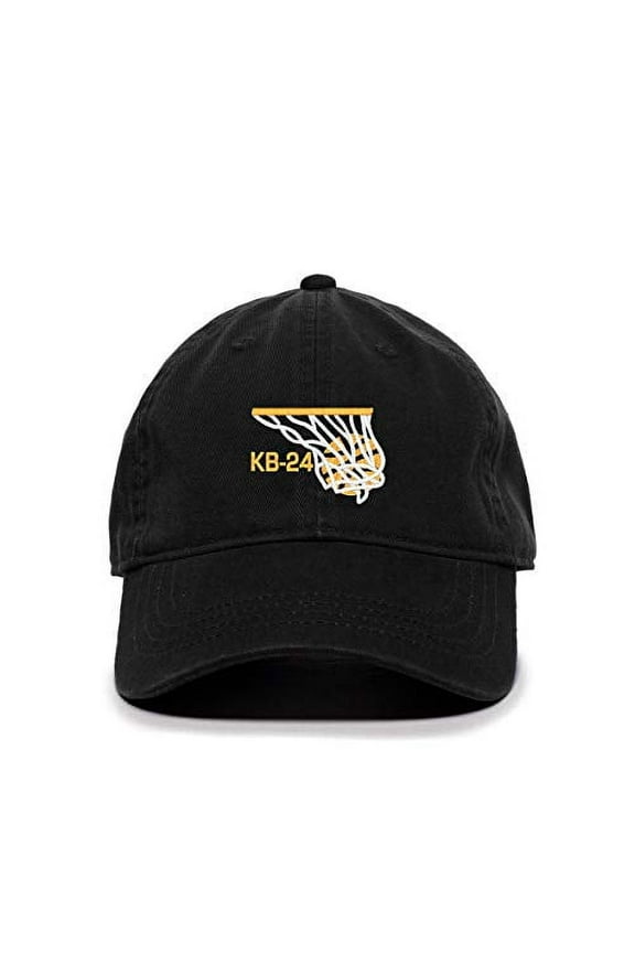 Kobe KB-24 Baseball Cap Embroidered Cotton Adjustable Dad Hat Black