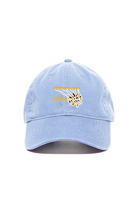 Kobe KB-24 Baseball Cap Embroidered Cotton Adjustable Dad Hat Light Blue