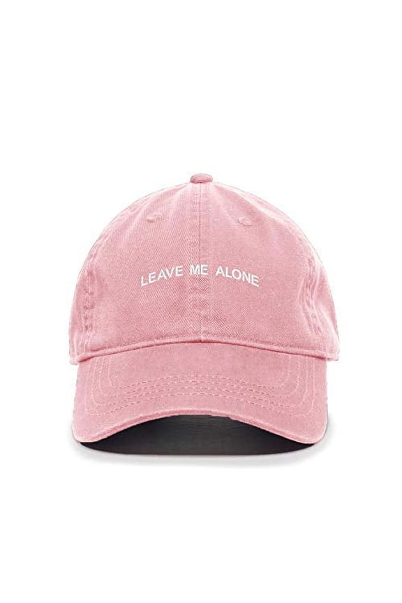 Leave Me Alone Baseball Cap Embroidered Cotton Adjustable Dad Hat Light Pink