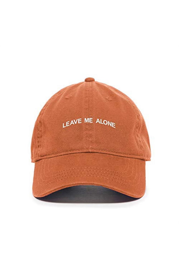 Leave Me Alone Baseball Cap Embroidered Cotton Adjustable Dad Hat Orange