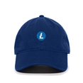 thumbnail image 1 of Tech Design Litecoin Cryptocurrency Baseball Cap Embroidered Cotton Adjustable Dad Hat Royal Blue, 1 of 1