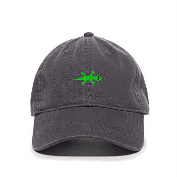 Tech Design Lizard Baseball Cap Embroidered Cotton Adjustable Dad Hat Charcoal