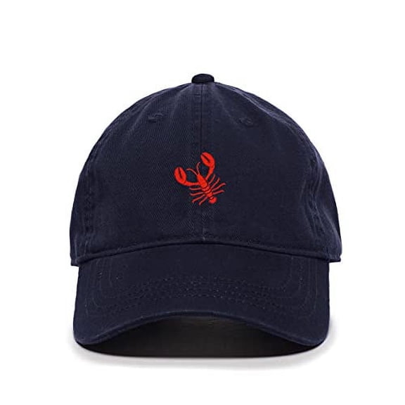Tech Design Lobster Baseball Cap Embroidered Cotton Adjustable Dad Hat Navy