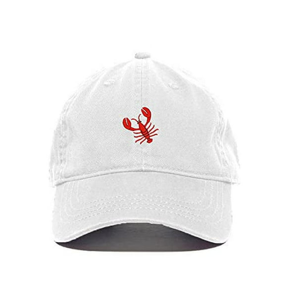 Tech Design Lobster Baseball Cap Embroidered Cotton Adjustable Dad Hat White