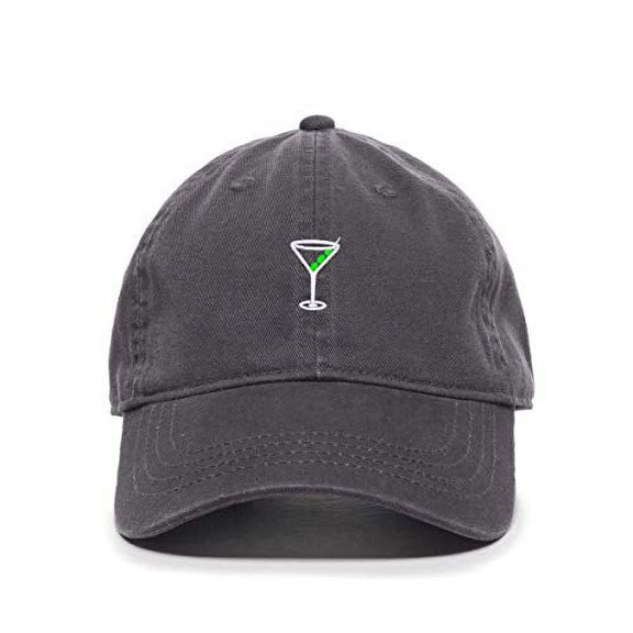 Tech Design Martini Glass with Olive Baseball Cap Embroidered Cotton Adjustable Dad Hat
