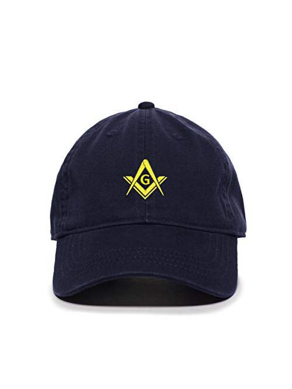Masonic Symbol Baseball Cap Embroidered Cotton Adjustable Dad Hat Navy