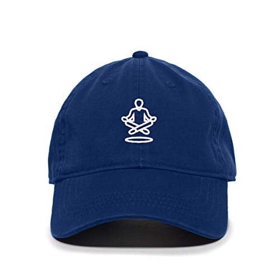 Tech Design Meditation Baseball Cap Embroidered Cotton Adjustable Dad Hat Royal Blue