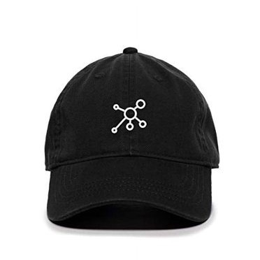 Tech Design Molecule Baseball Cap Embroidered Cotton Adjustable Dad Hat Black