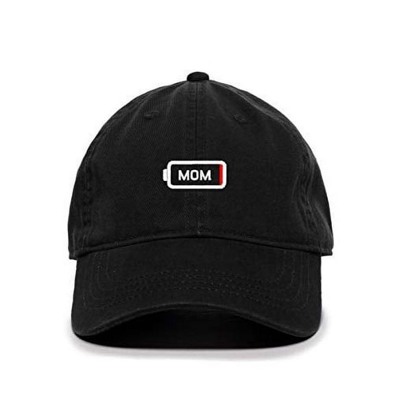 Tech Design Mom Battery Dying Baseball Cap Embroidered Cotton Adjustable Dad Hat Black