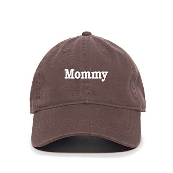 Tech Design Mommy Baseball Cap Embroidered Cotton Adjustable Dad Hat Brown