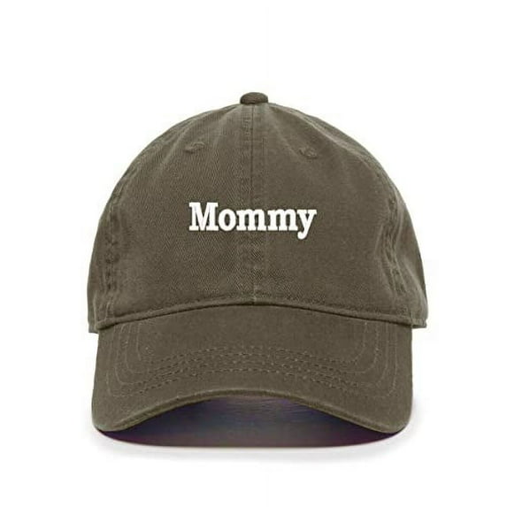 Tech Design Mommy Baseball Cap Embroidered Cotton Adjustable Dad Hat Olive