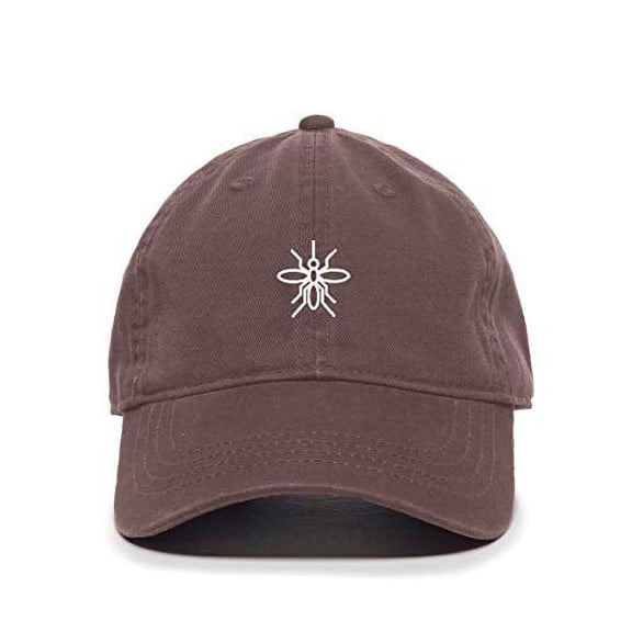 Tech Design Mosquito Baseball Cap Embroidered Cotton Adjustable Dad Hat Brown