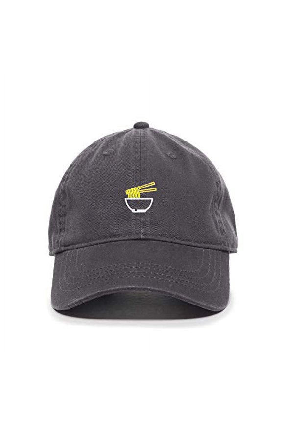 Noodles Baseball Cap Embroidered Cotton Adjustable Dad Hat Charcoal