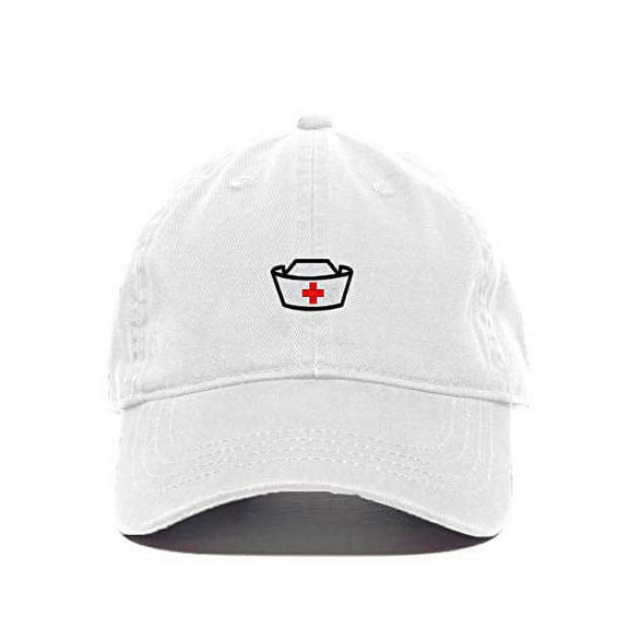 Tech Design Nurse Sign Baseball Cap Embroidered Cotton Adjustable Dad Hat White