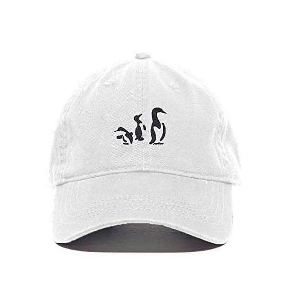Tech Design Penguins Baseball Cap Embroidered Cotton Adjustable Dad Hat White