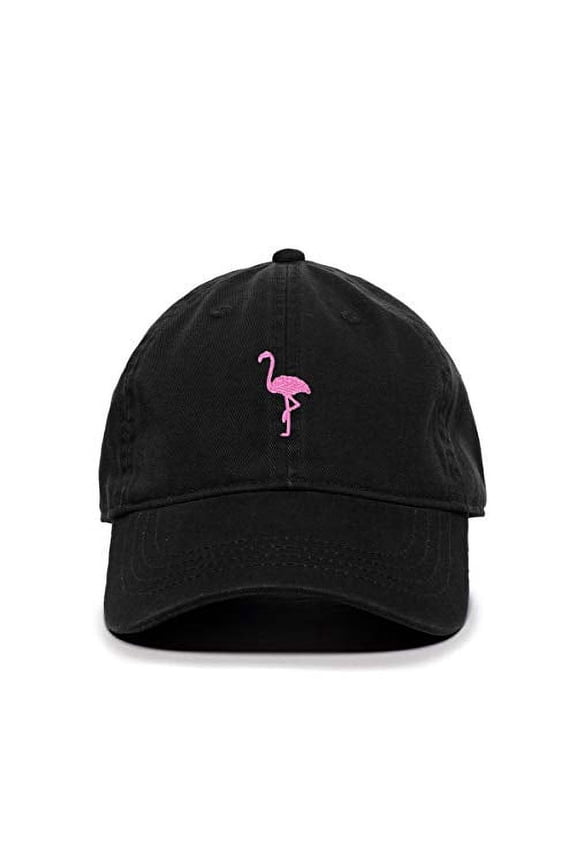 Pink Flamingo Baseball Cap Embroidered Cotton Adjustable Dad Hat