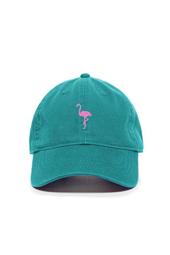Pink Flamingo Baseball Cap Embroidered Cotton Adjustable Dad Hat