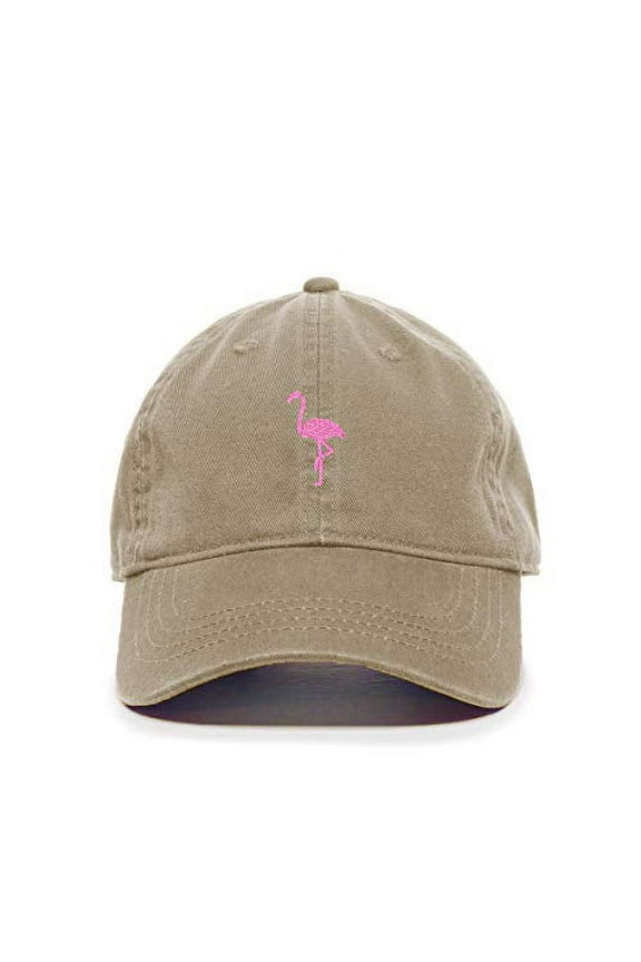 Pink Flamingo Baseball Cap Embroidered Cotton Adjustable Dad Hat
