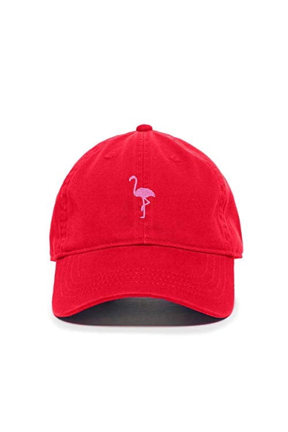 Pink Flamingo Baseball Cap Embroidered Cotton Adjustable Dad Hat