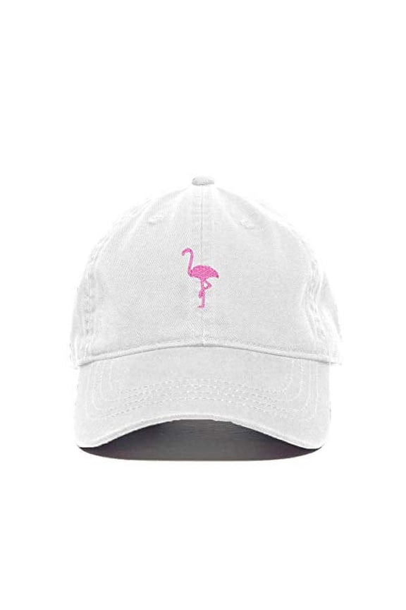 Pink Flamingo Baseball Cap Embroidered Cotton Adjustable Dad Hat