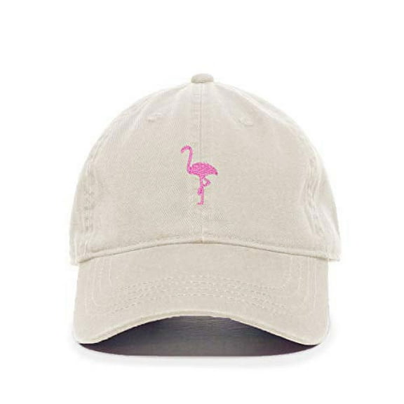 Tech Design Pink Flamingo Baseball Cap Embroidered Cotton Adjustable Dad Hat