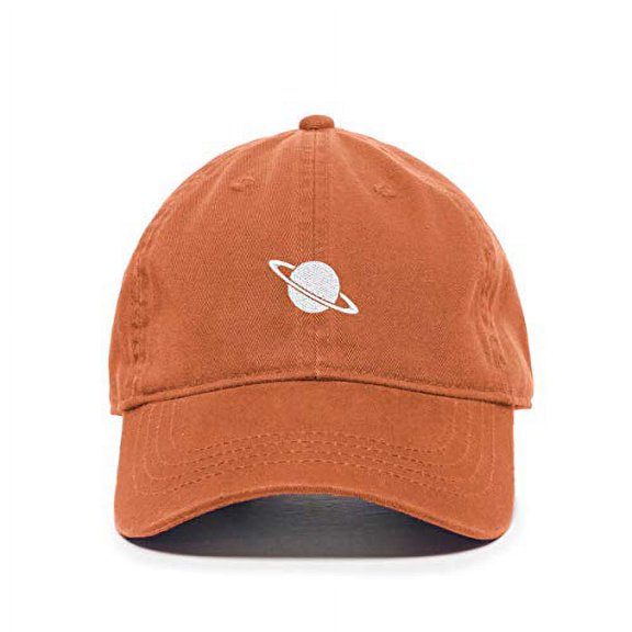 Tech Design Planet Baseball Cap Embroidered Cotton Adjustable Dad Hat Orange