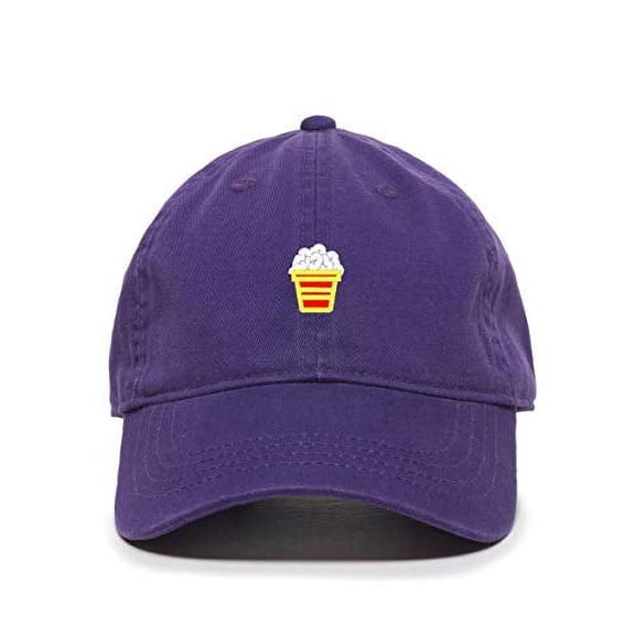 Tech Design Popcorn Baseball Cap Embroidered Cotton Adjustable Dad Hat Purple
