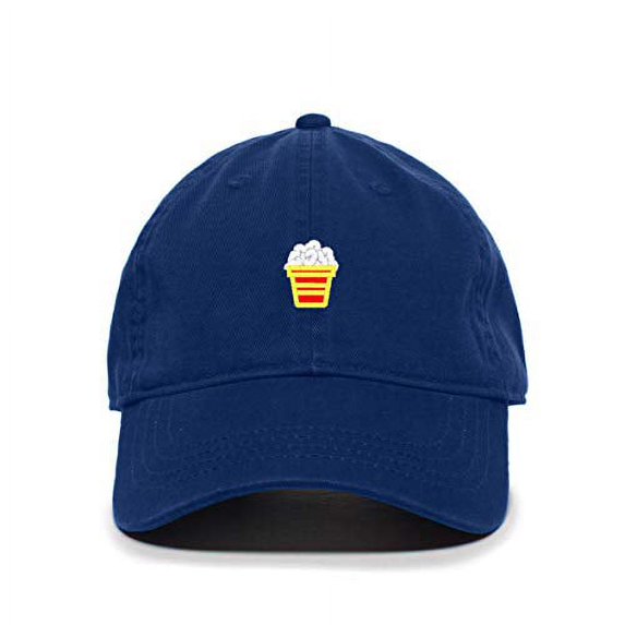 Tech Design Popcorn Baseball Cap Embroidered Cotton Adjustable Dad Hat Royal Blue