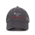 thumbnail image 1 of Tech Design Queen of Quarantine Baseball Cap Embroidered Cotton Adjustable Dad Hat Charcoal, 1 of 1