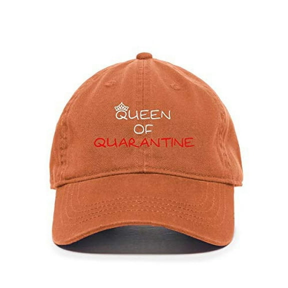 Tech Design Queen of Quarantine Baseball Cap Embroidered Cotton Adjustable Dad Hat Orange